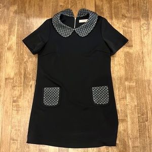 Black dress with grey and black designs
